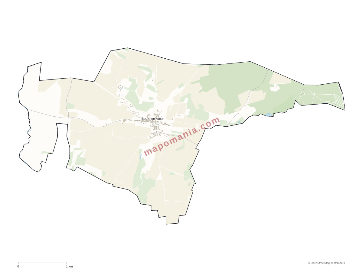 Carte de Boury-en-Vexin à personnaliser