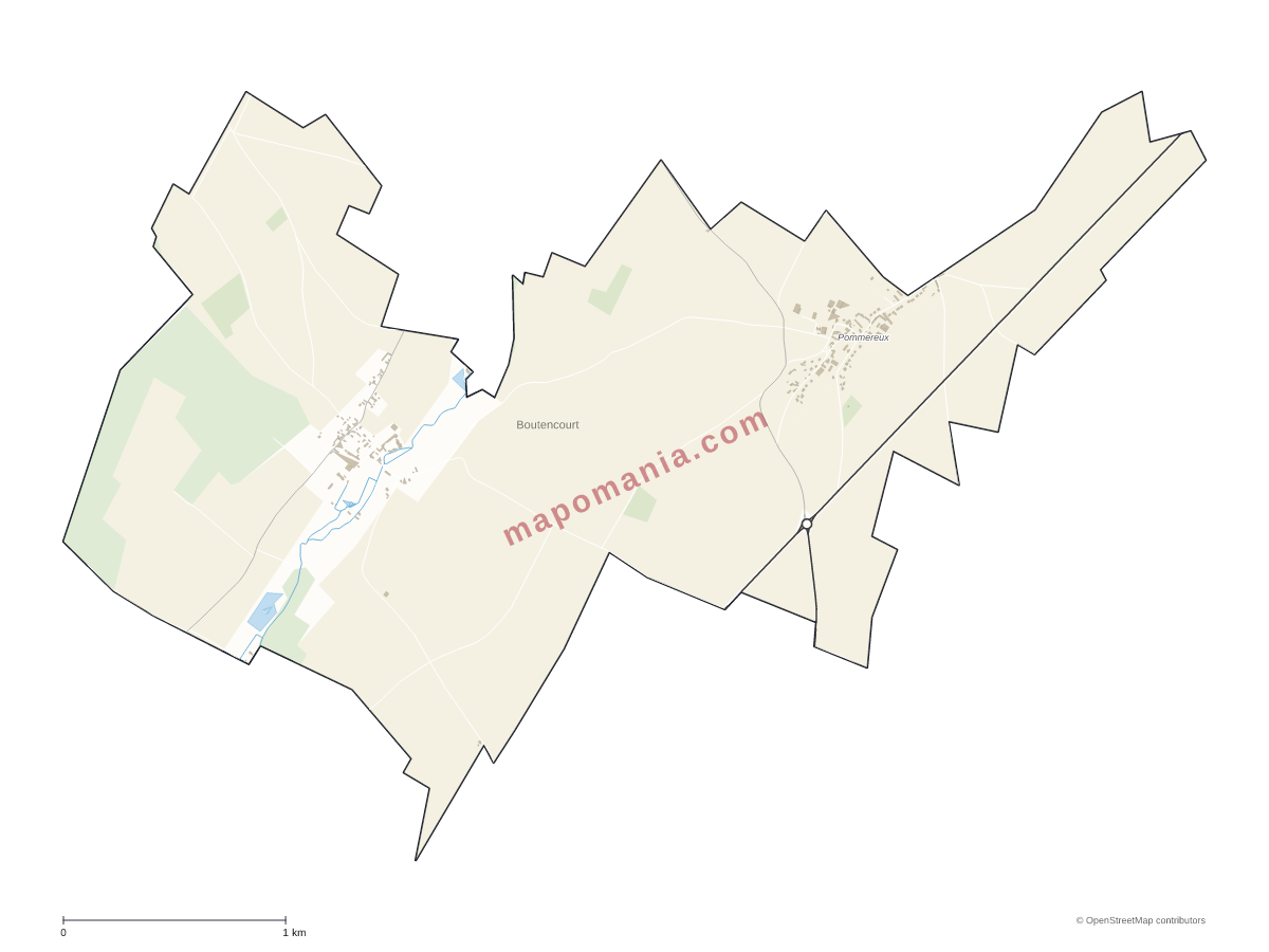 Carte de Boutencourt à personnaliser
