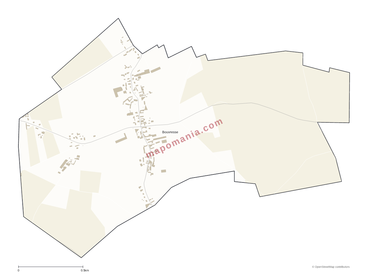 Carte de Bouvresse à personnaliser