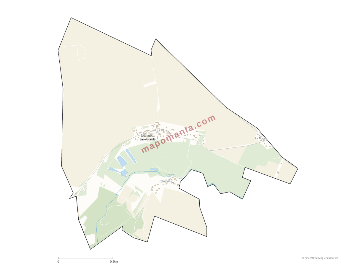 Carte de Braisnes-sur-Aronde à personnaliser