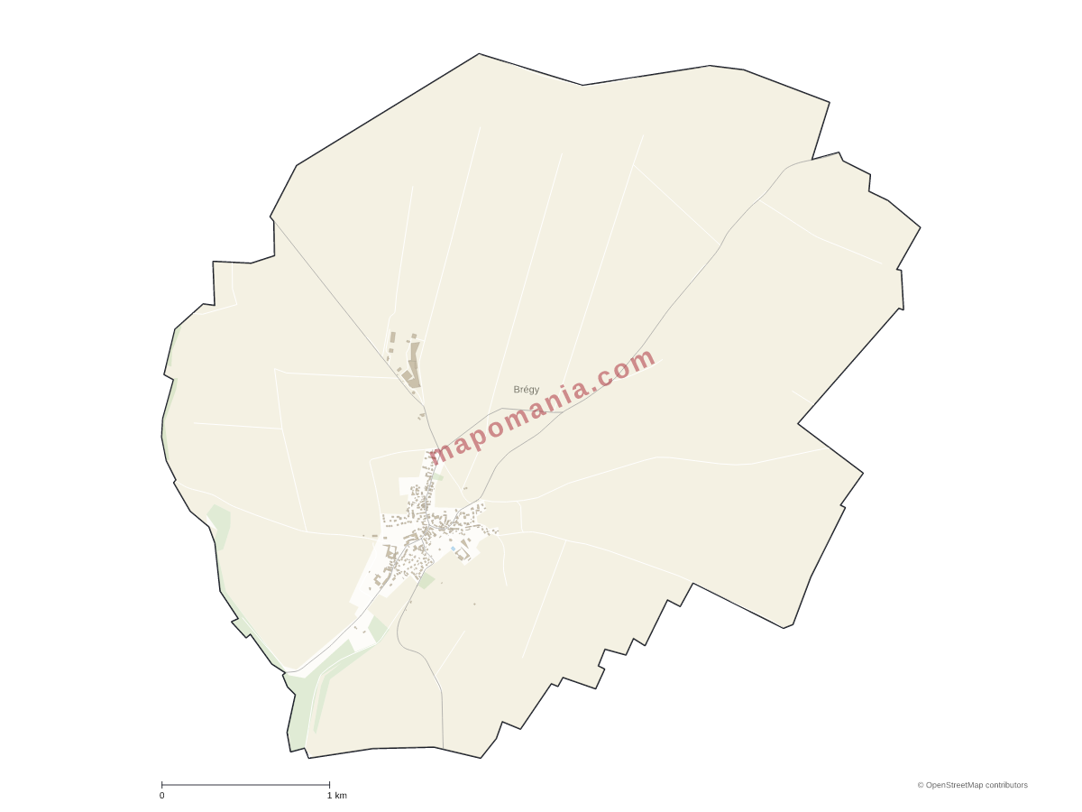Carte de Brégy à personnaliser