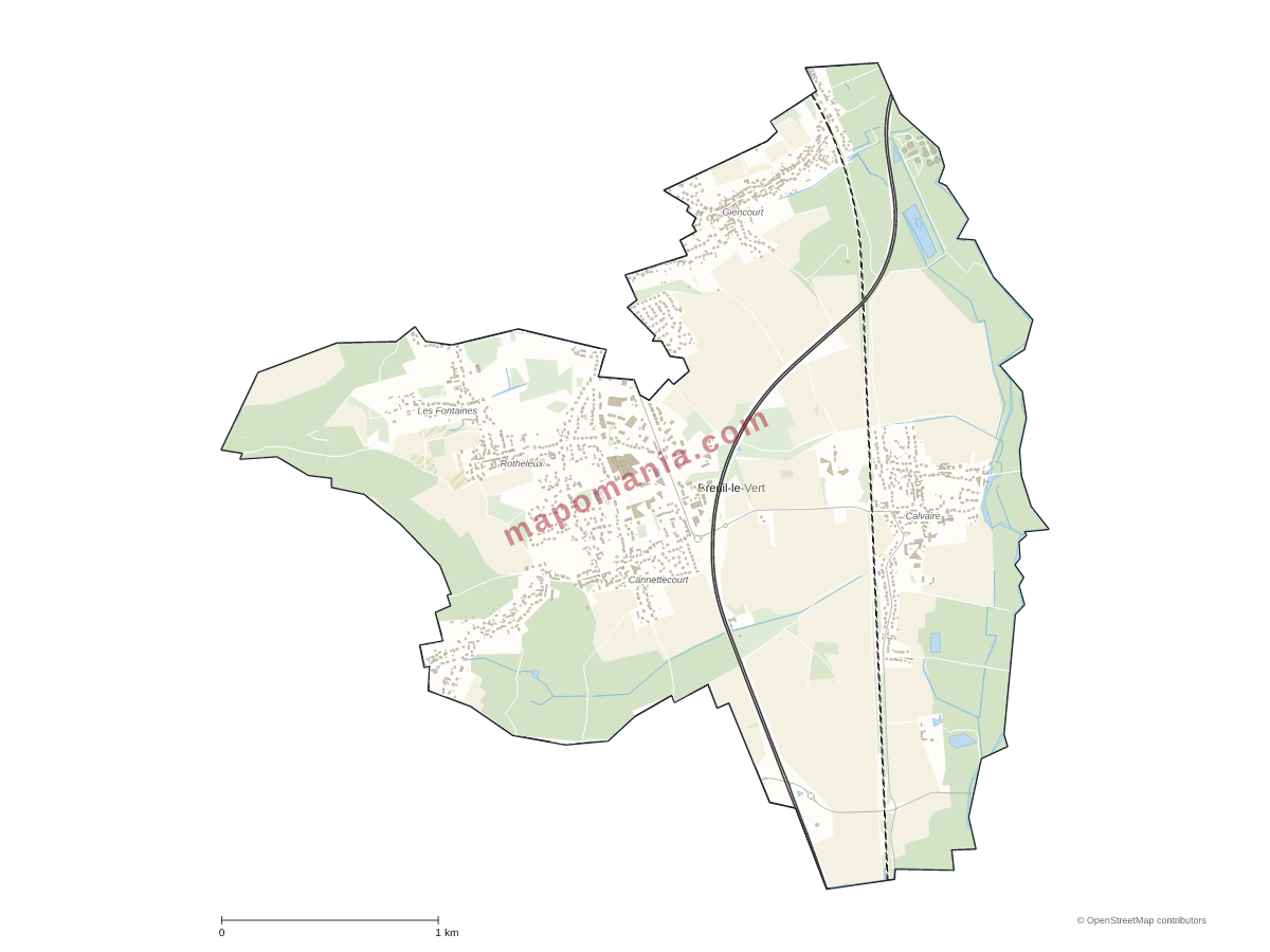 Carte de Breuil-le-Vert à personnaliser