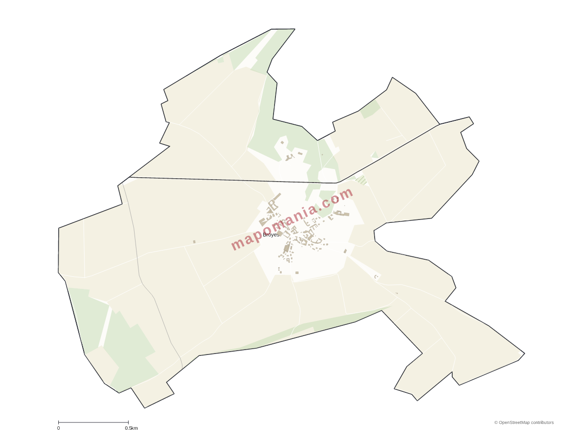 Carte de Broyes à personnaliser