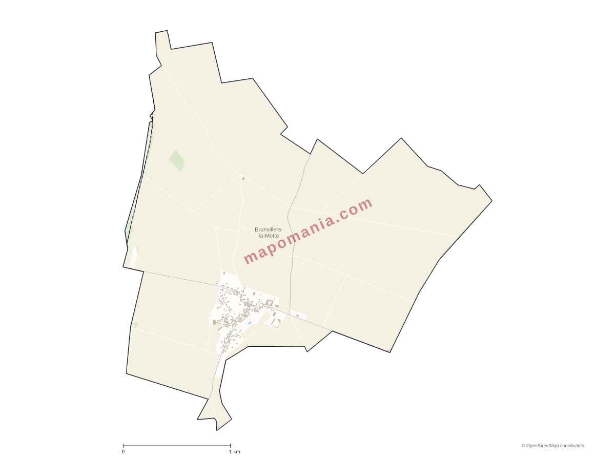 Carte de Brunvillers-la-Motte à personnaliser