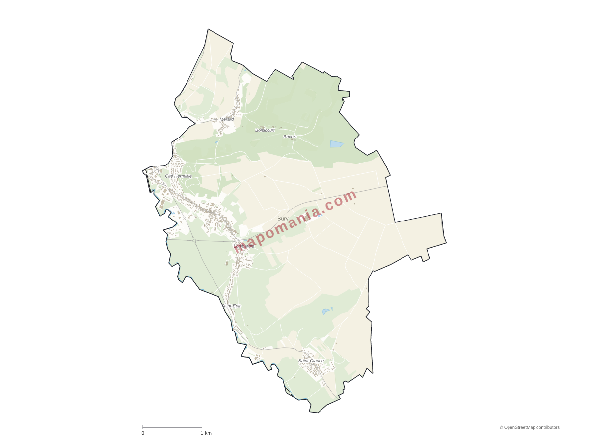 Carte de Bury à personnaliser