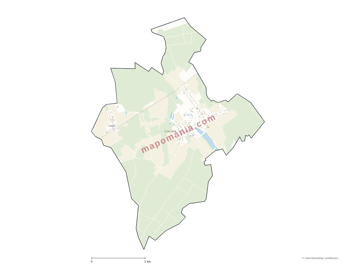 Carte de Caisnes à personnaliser