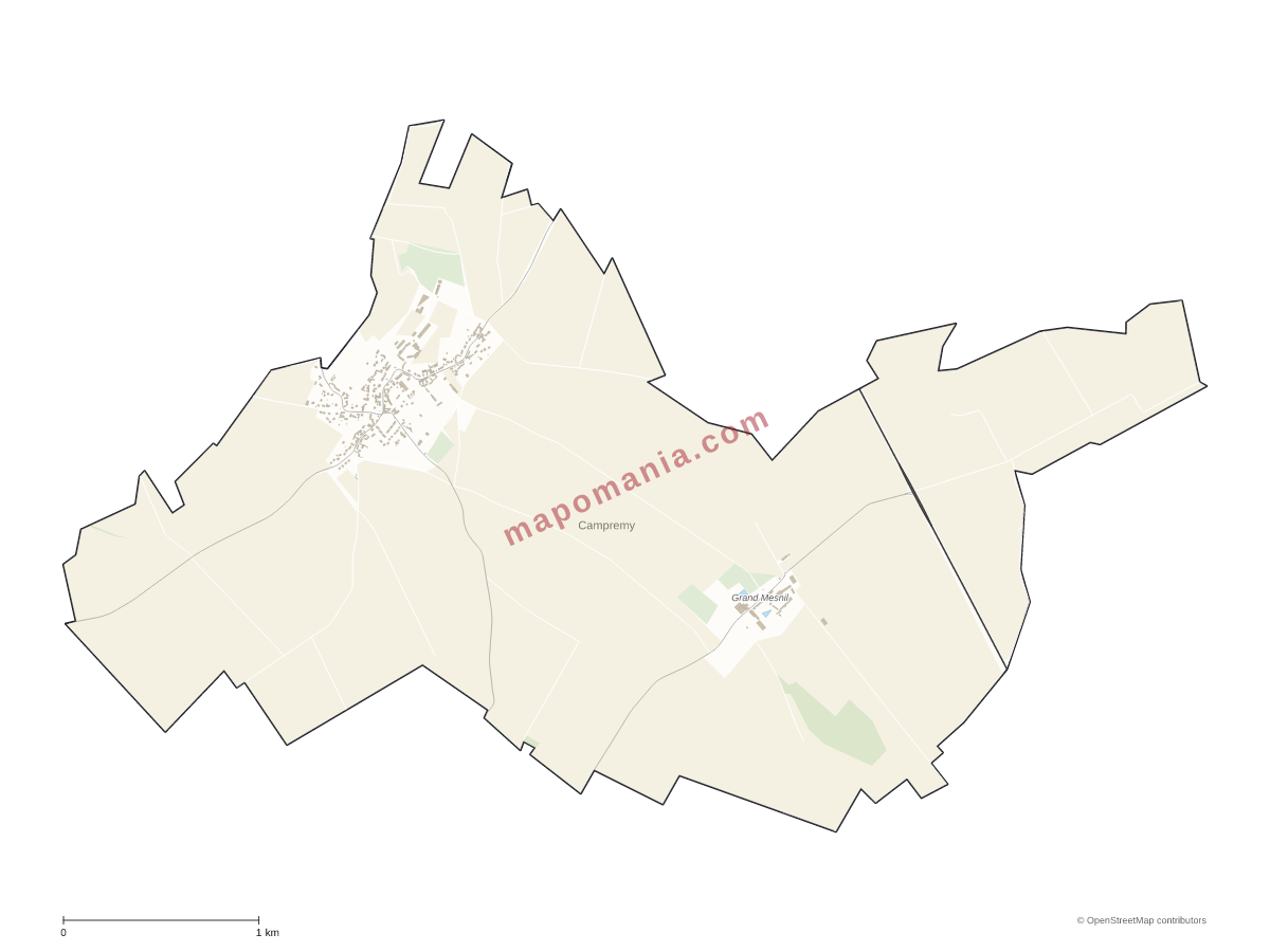 Carte de Campremy à personnaliser