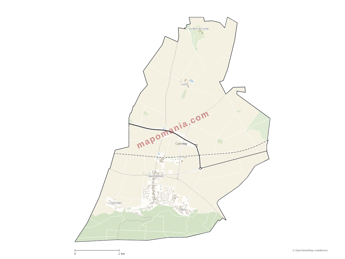 Carte de Catenoy à personnaliser
