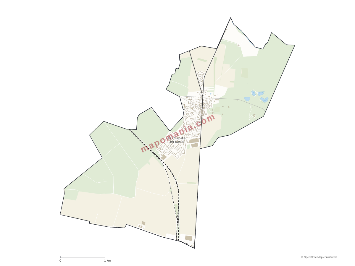 Carte de La Chapelle-en-Serval à personnaliser