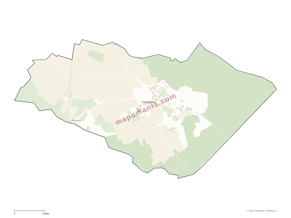 Carte de Chavençon à personnaliser