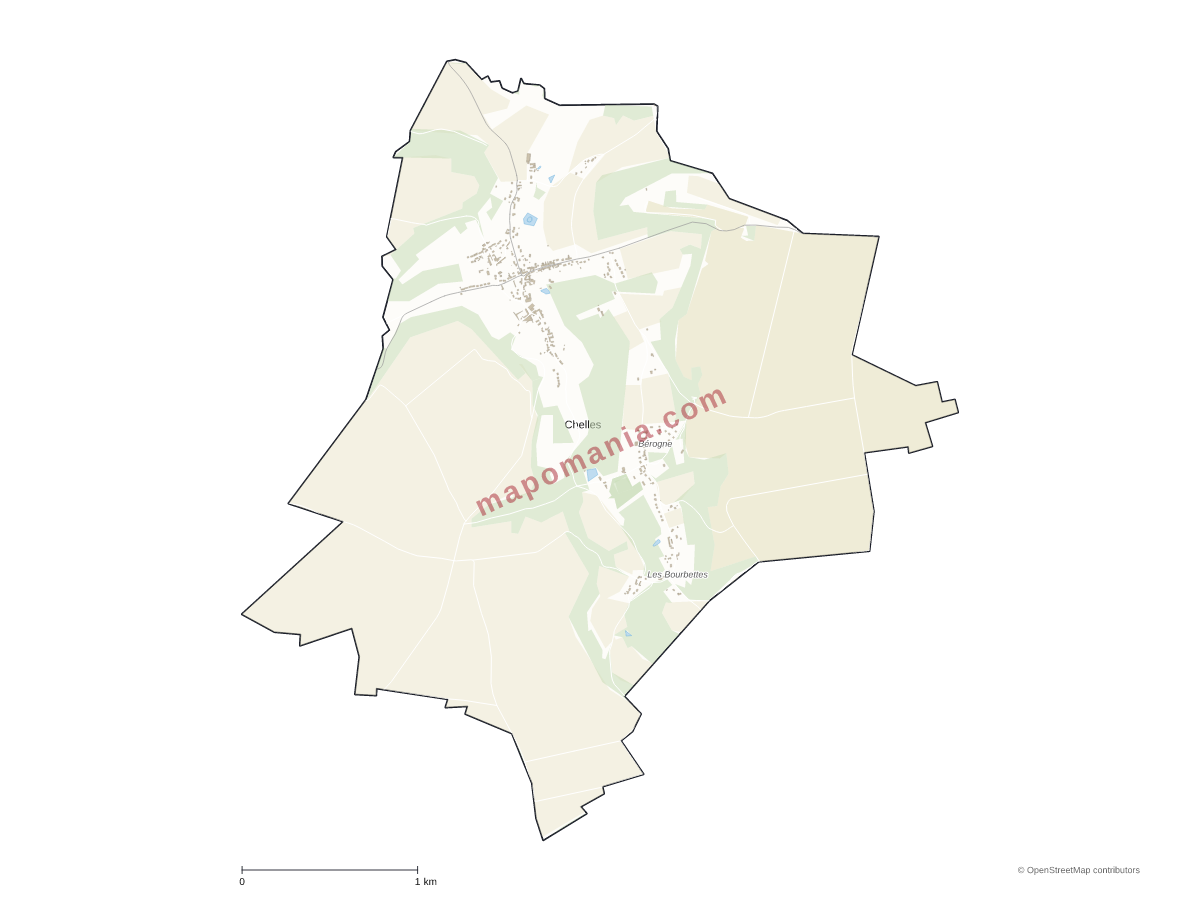 Carte de Chelles à personnaliser