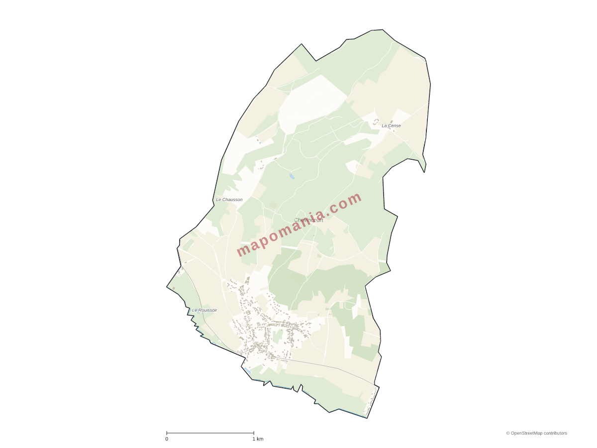 Carte de Chevincourt à personnaliser