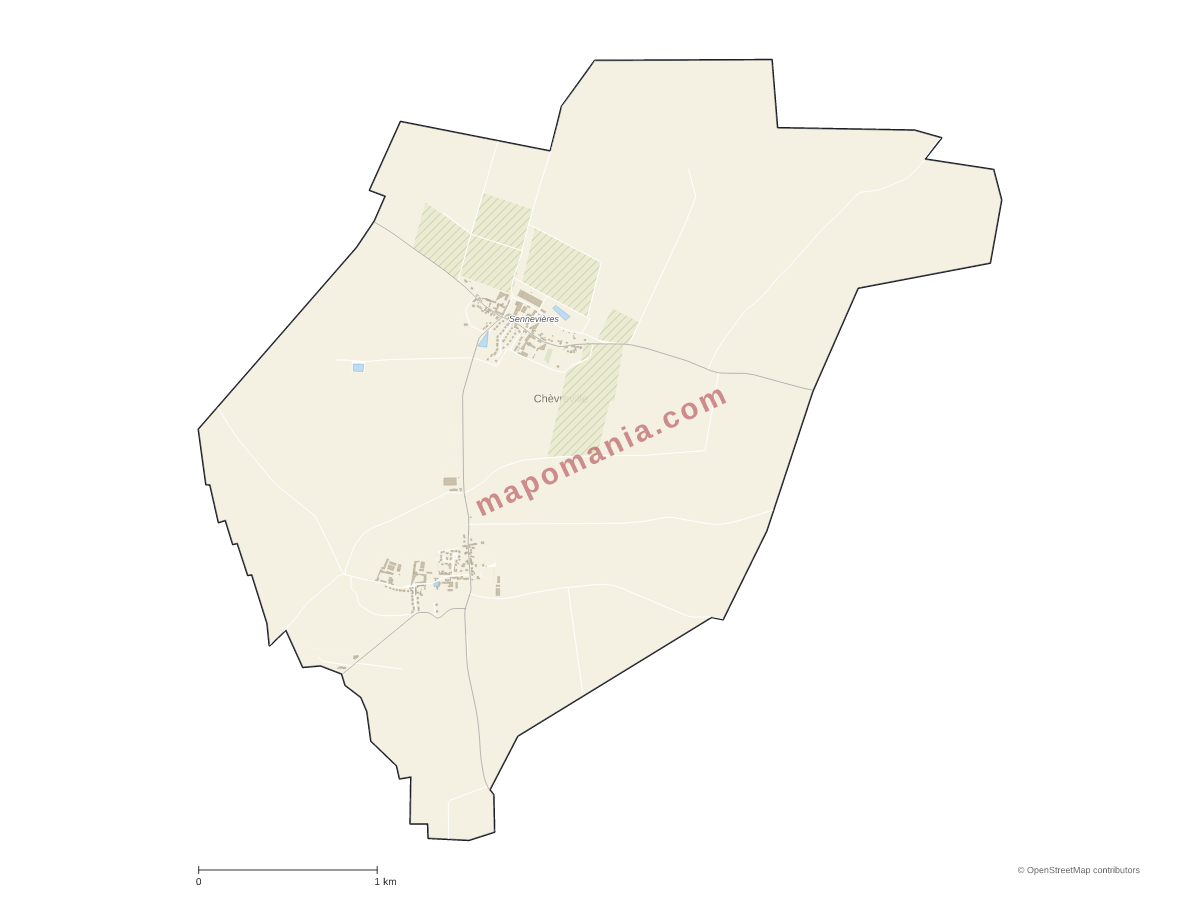 Carte de Chèvreville à personnaliser