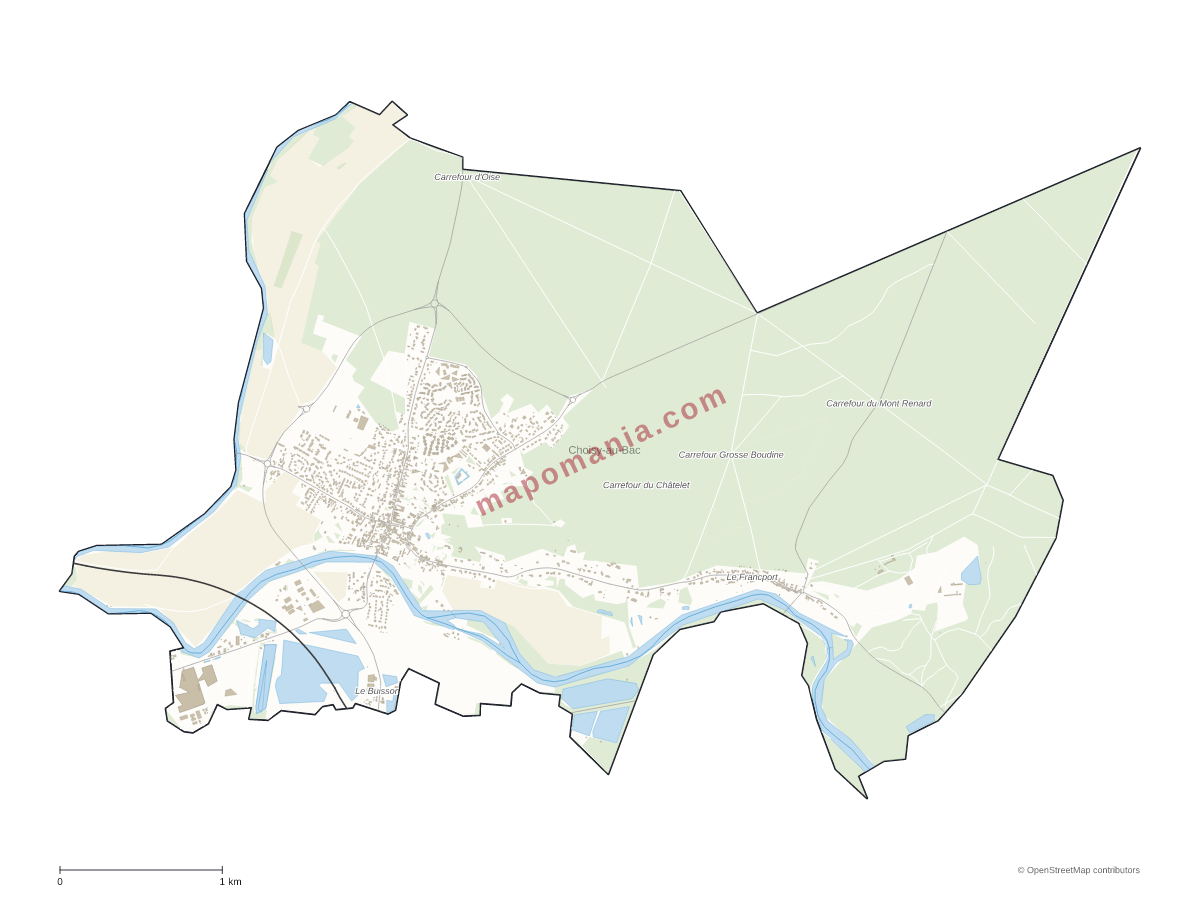 Carte de Choisy-au-Bac à personnaliser