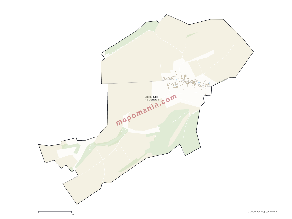 Carte de Choqueuse-les-Bénards à personnaliser