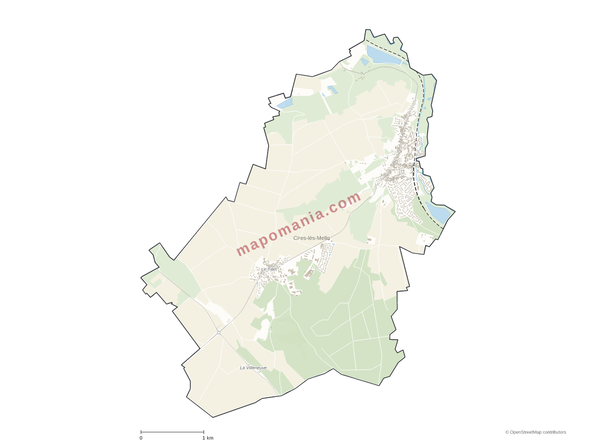 Carte de Cires-lès-Mello à personnaliser