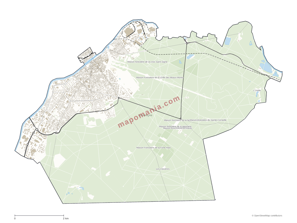 Carte de Compiègne à personnaliser