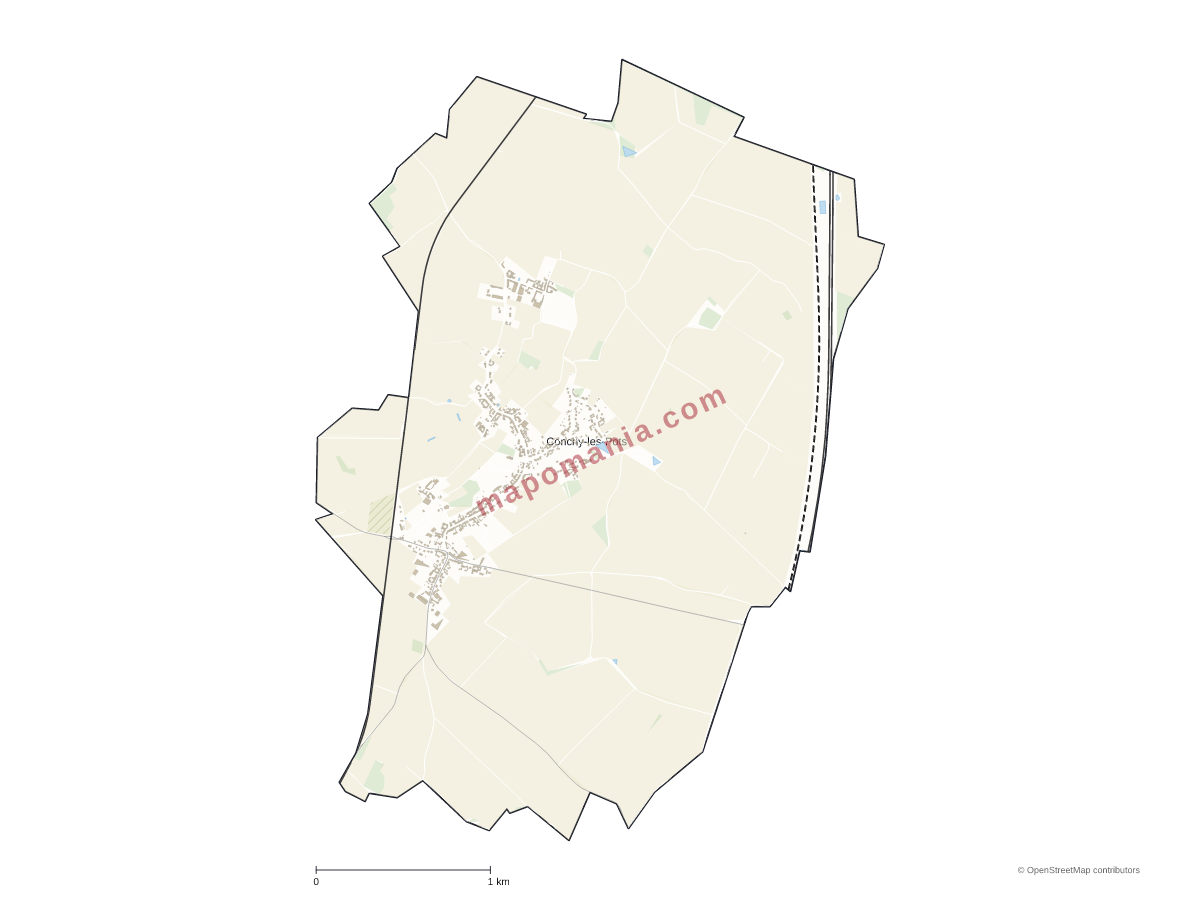Carte de Conchy-les-Pots à personnaliser