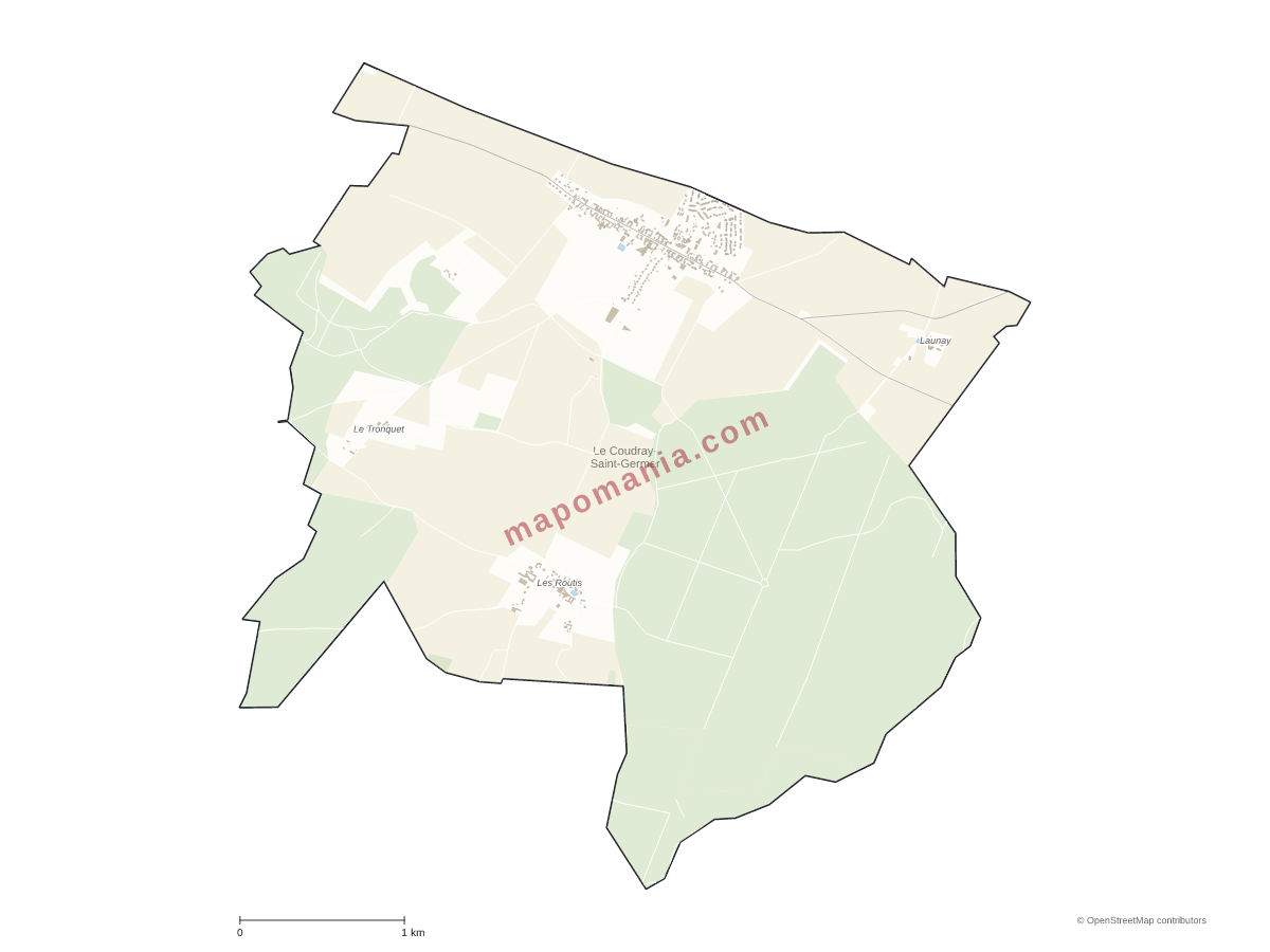 Carte de Le Coudray-Saint-Germer à personnaliser
