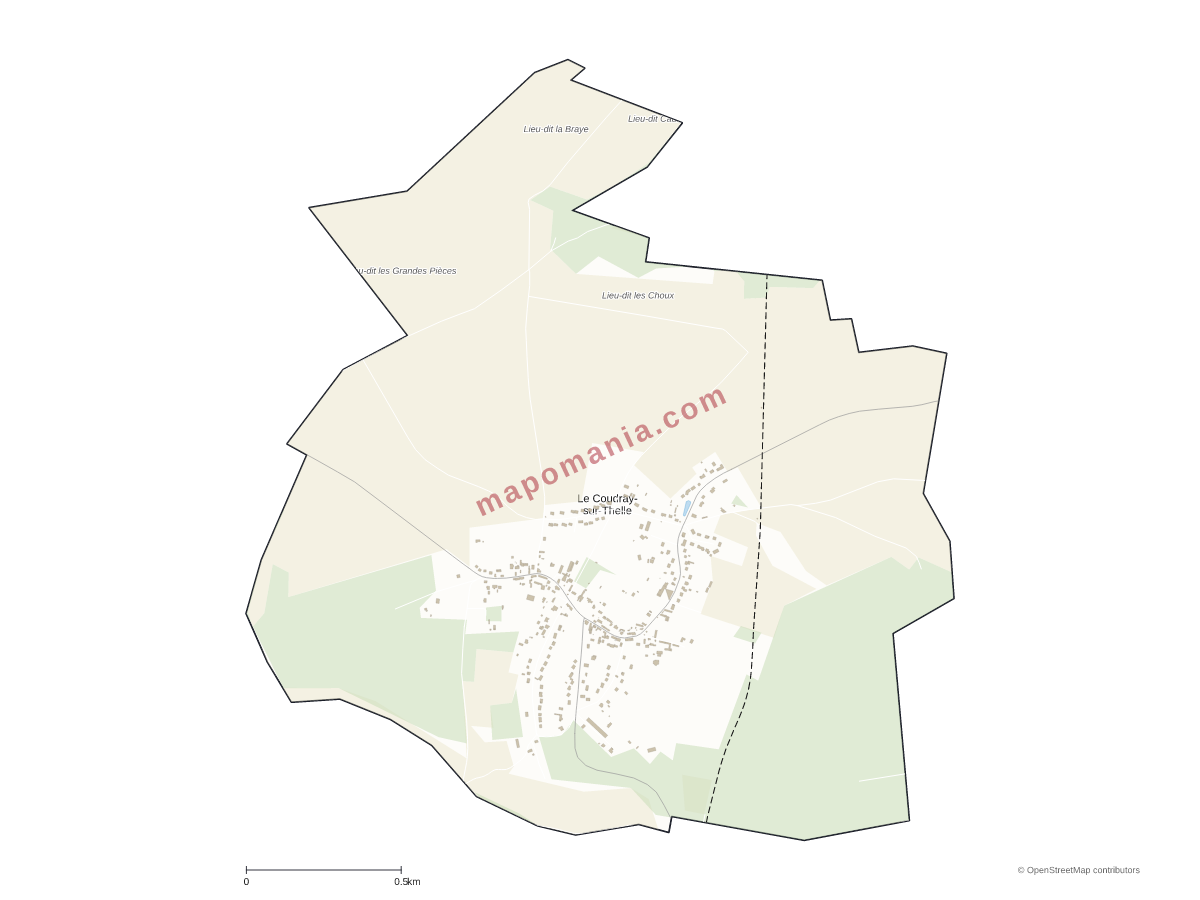 Carte de Le Coudray-sur-Thelle à personnaliser