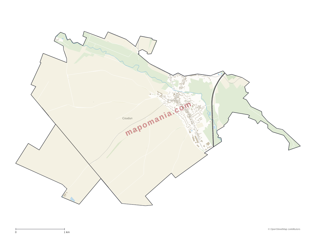 Carte de Coudun à personnaliser