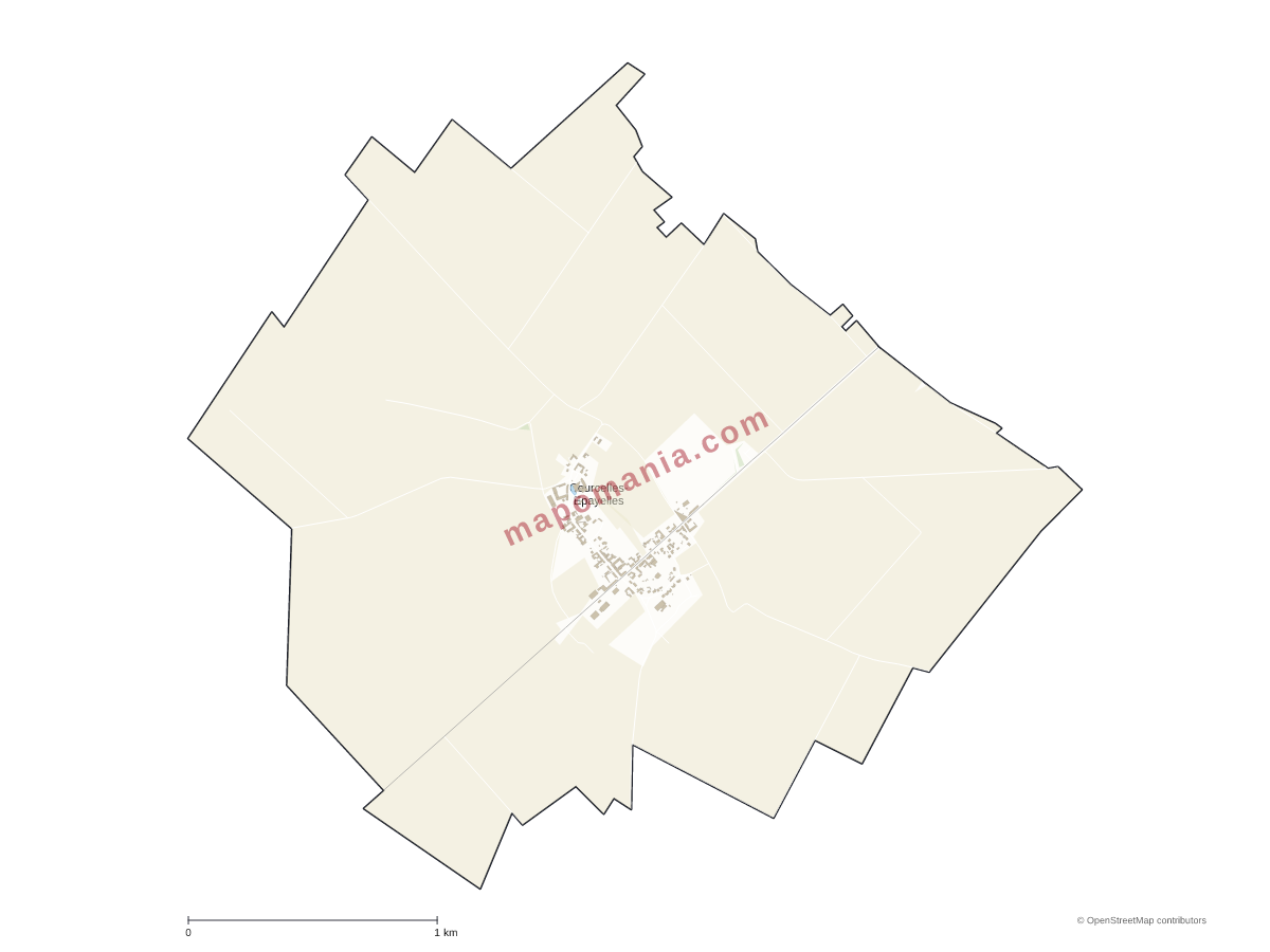 Carte de Courcelles-Epayelles à personnaliser