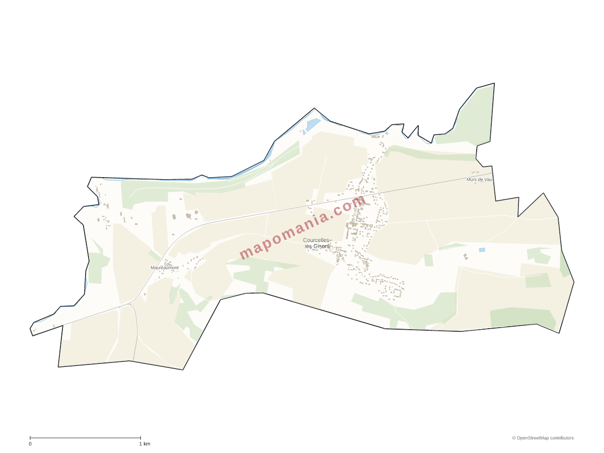 Carte de Courcelles-lès-Gisors à personnaliser