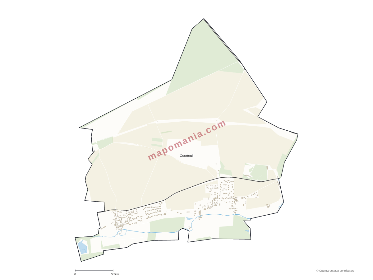 Carte de Courteuil à personnaliser