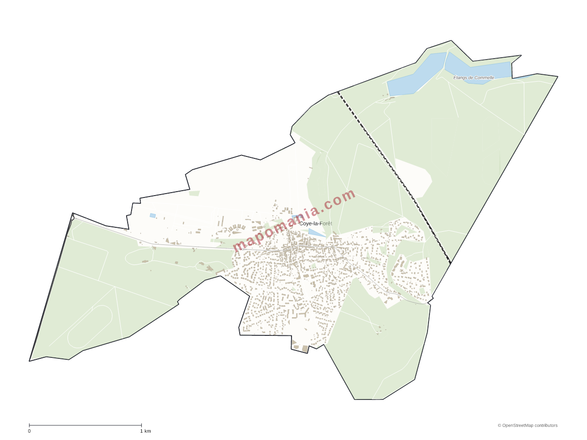 Carte de Coye-la-Forêt à personnaliser