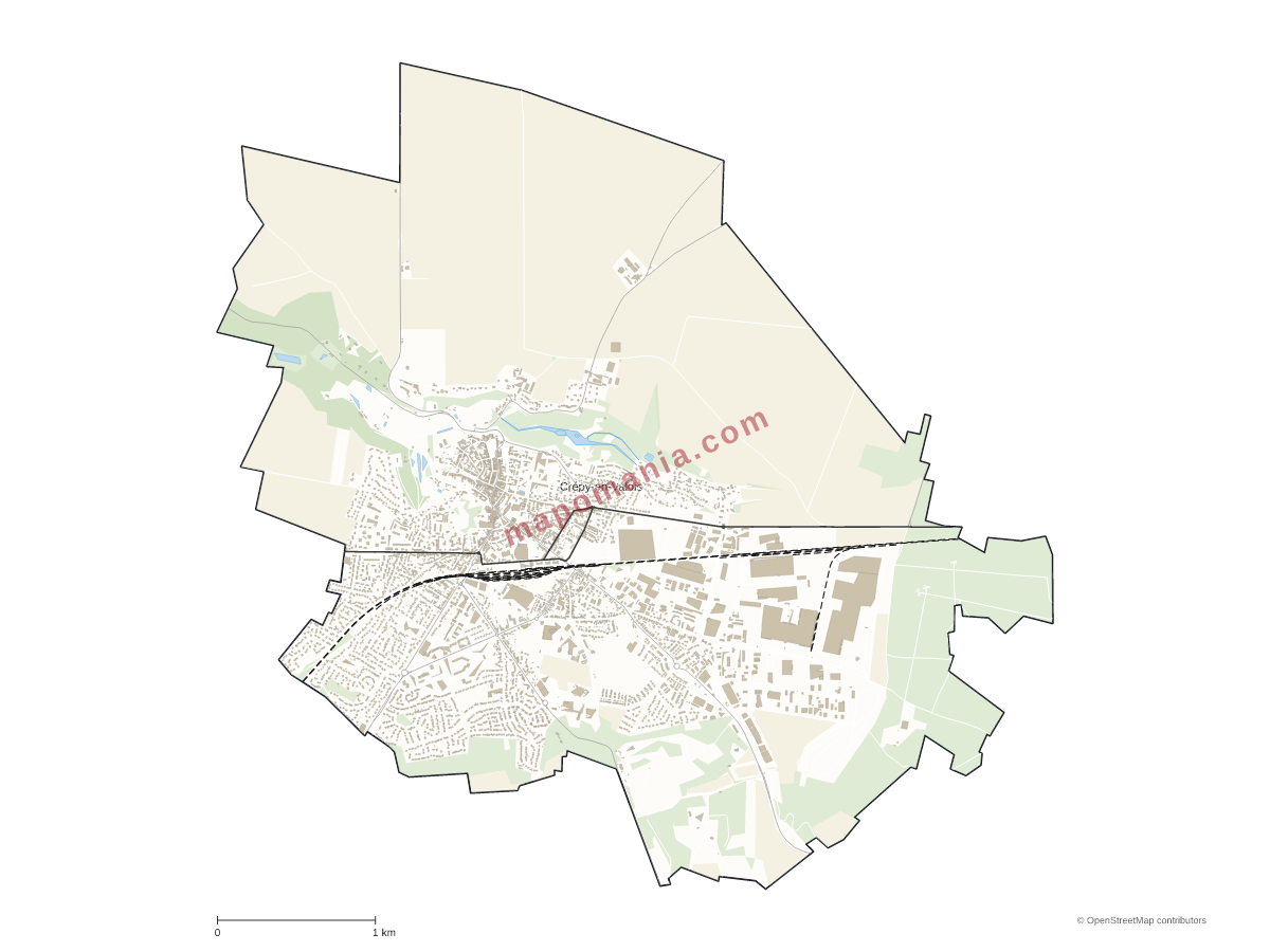 Carte de Crépy-en-Valois à personnaliser