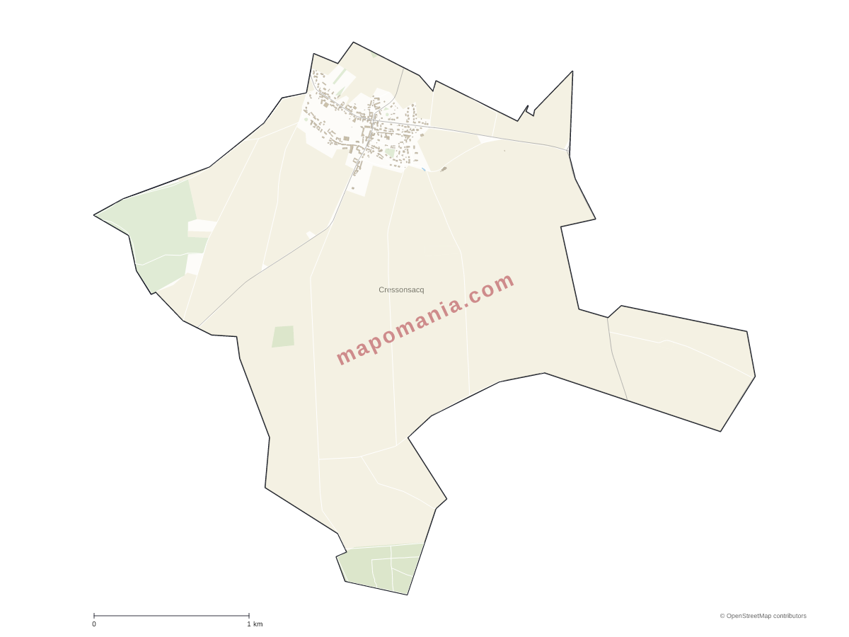 Carte de Cressonsacq à personnaliser