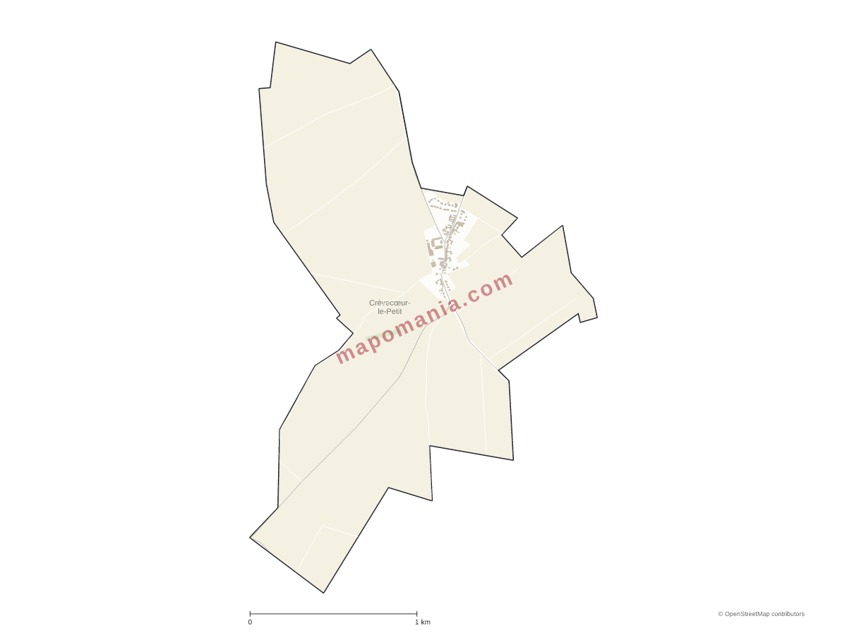 Carte de Crèvecœur-le-Petit à personnaliser
