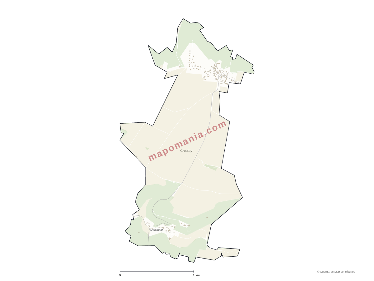 Carte de Croutoy à personnaliser