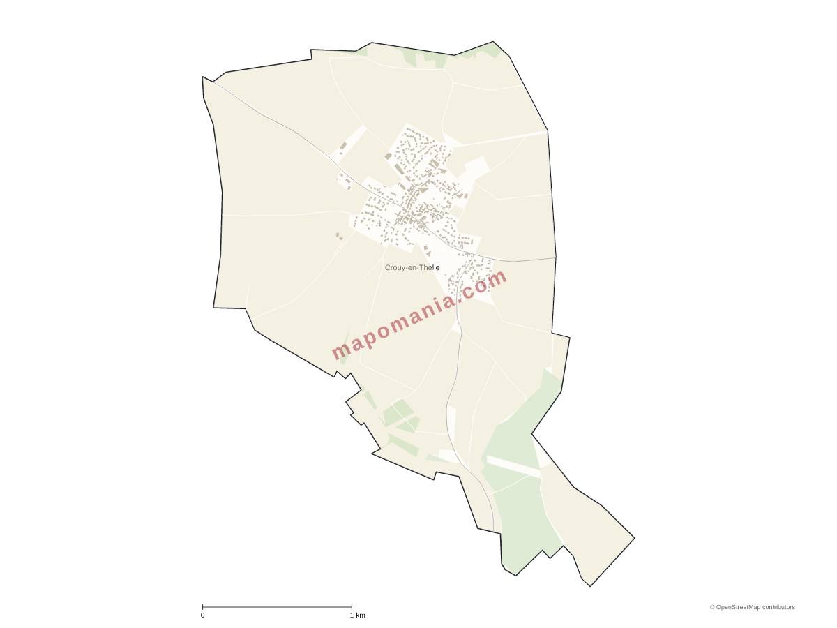 Carte de Crouy-en-Thelle à personnaliser