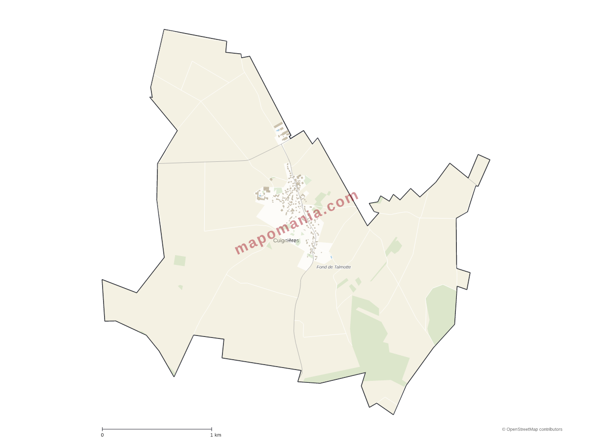 Carte de Cuignières à personnaliser