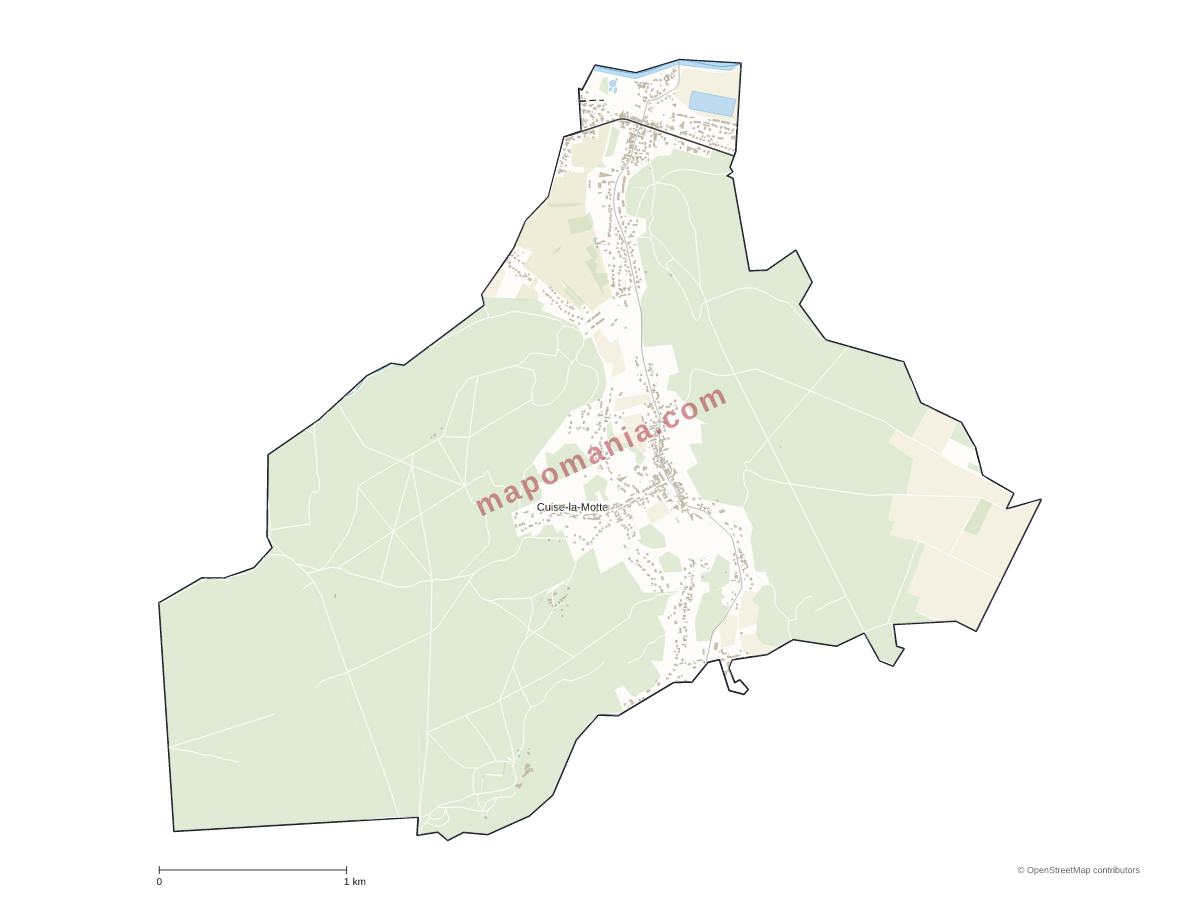 Carte de Cuise-la-Motte à personnaliser
