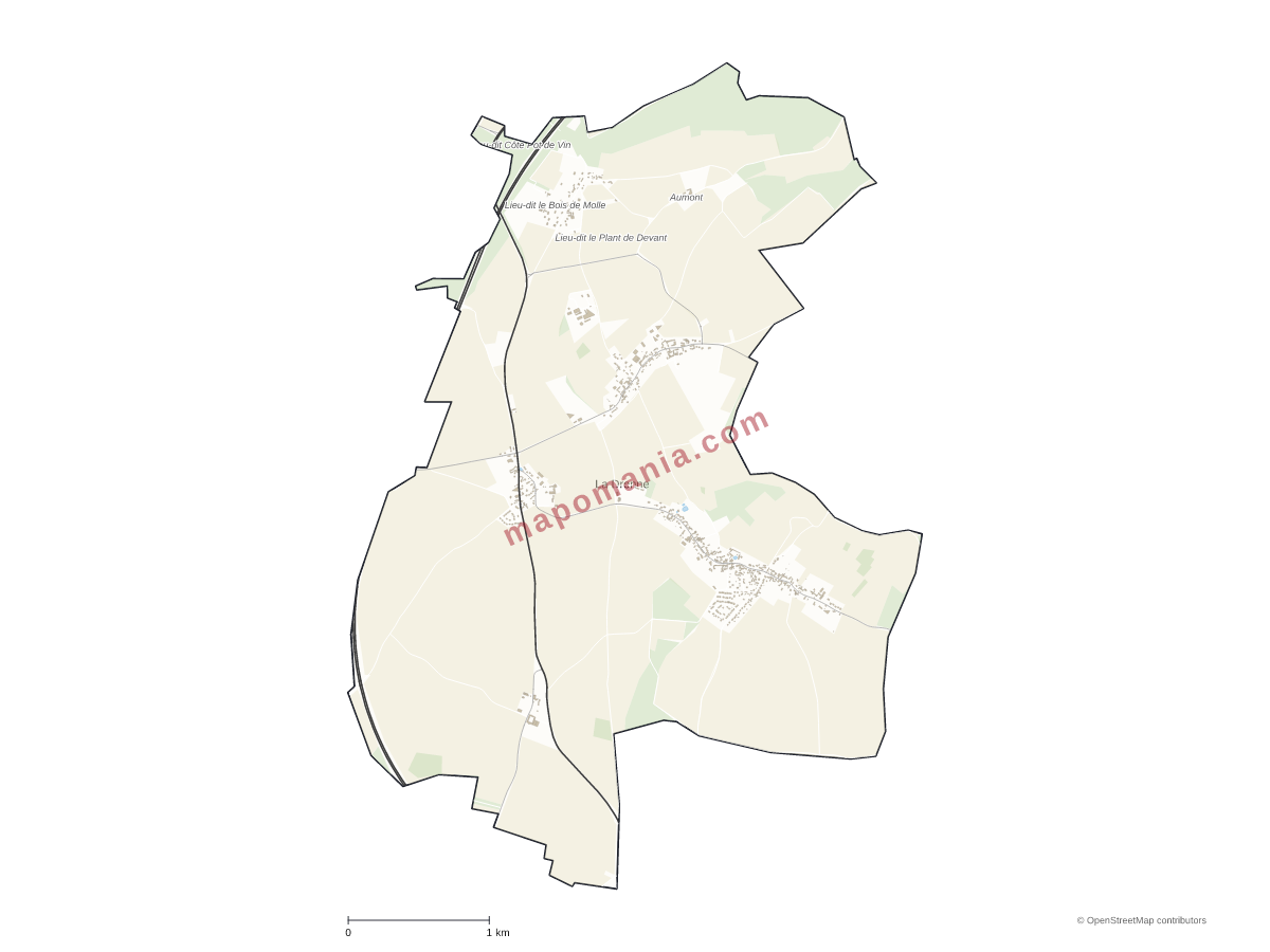 Carte de La Drenne à personnaliser
