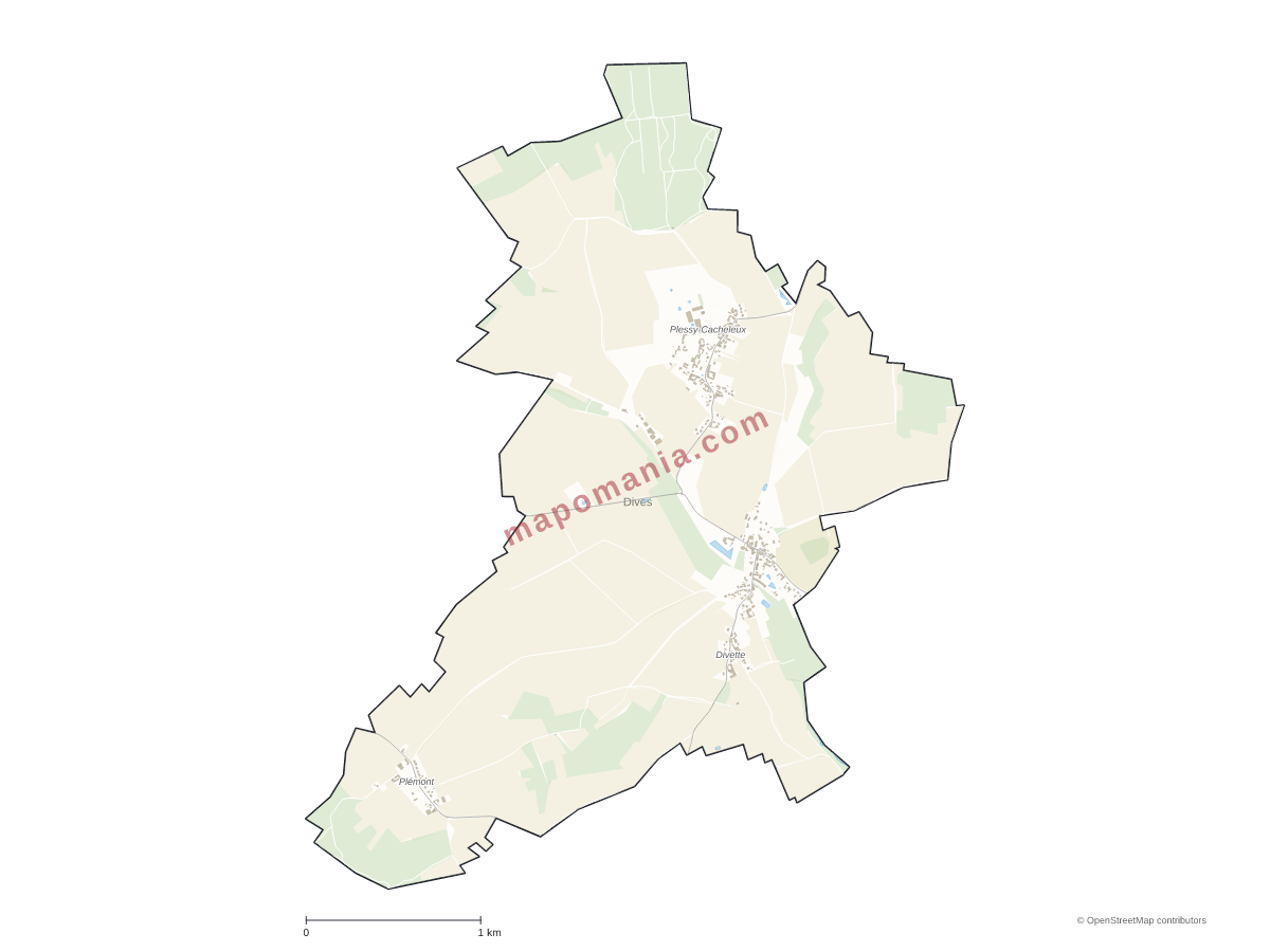 Carte de Dives à personnaliser