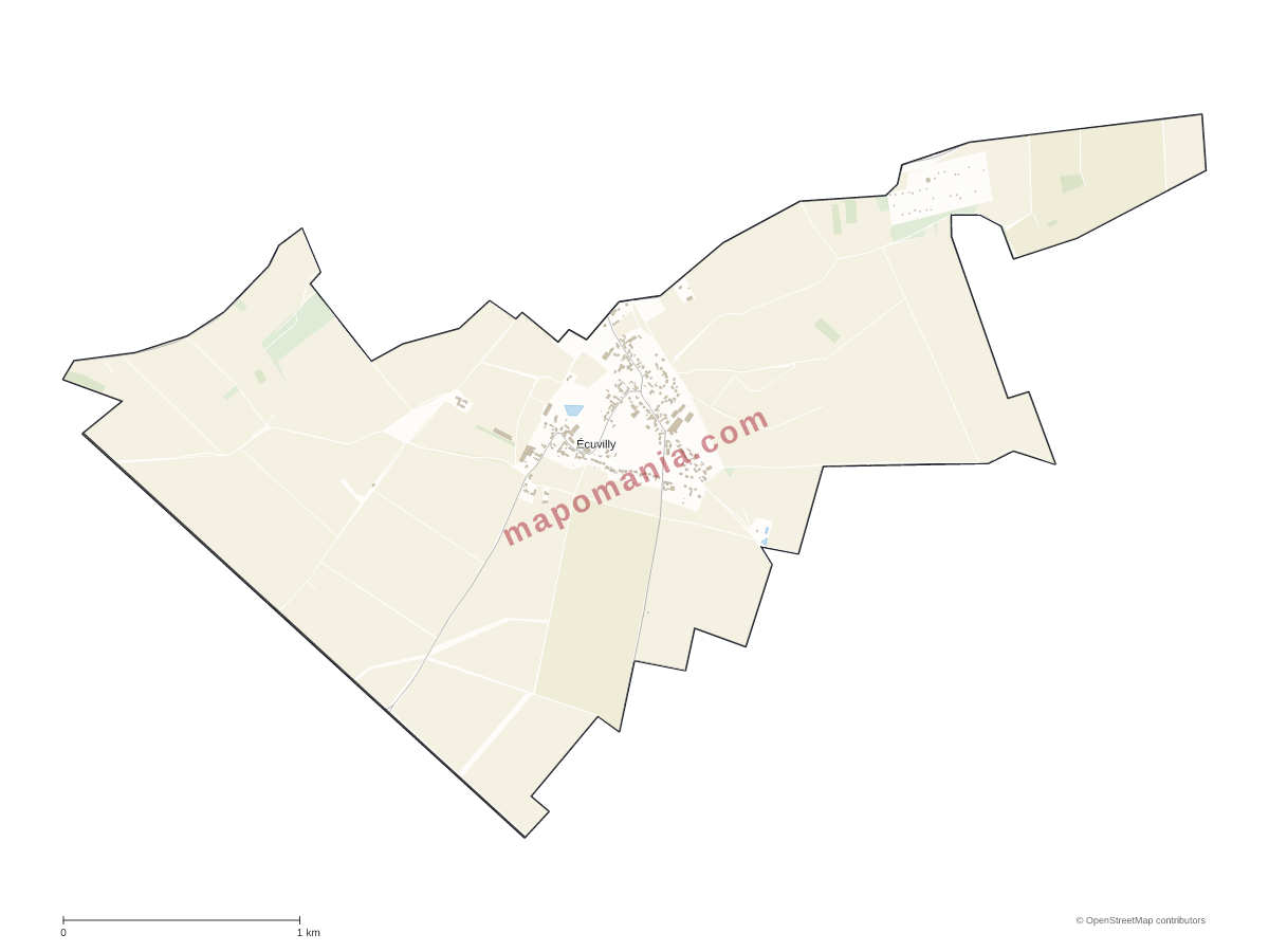 Carte de Écuvilly à personnaliser