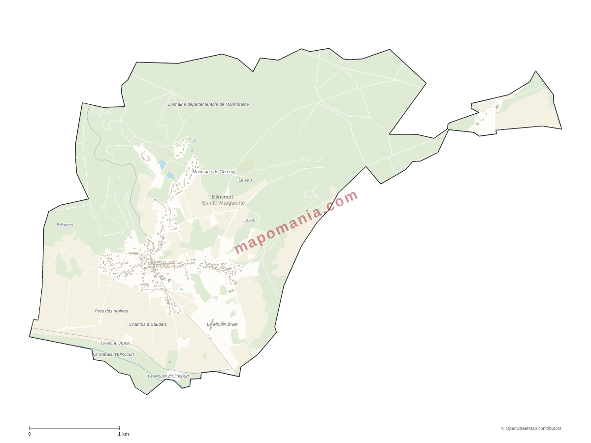 Carte de Élincourt-Sainte-Marguerite à personnaliser