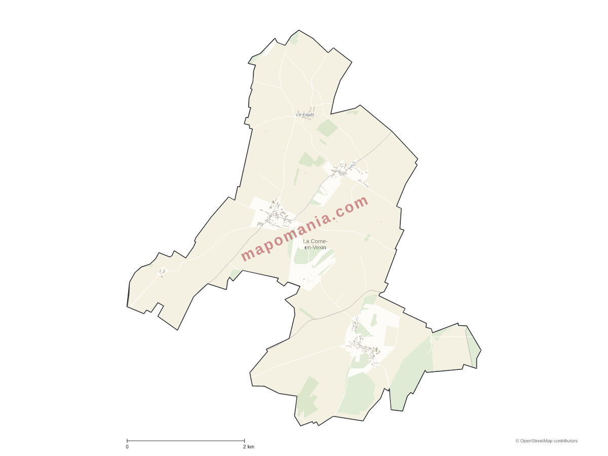 Carte de La Corne-en-Vexin à personnaliser