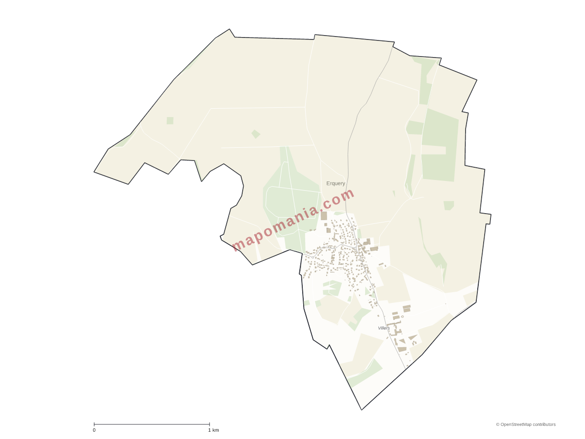 Carte de Erquery à personnaliser