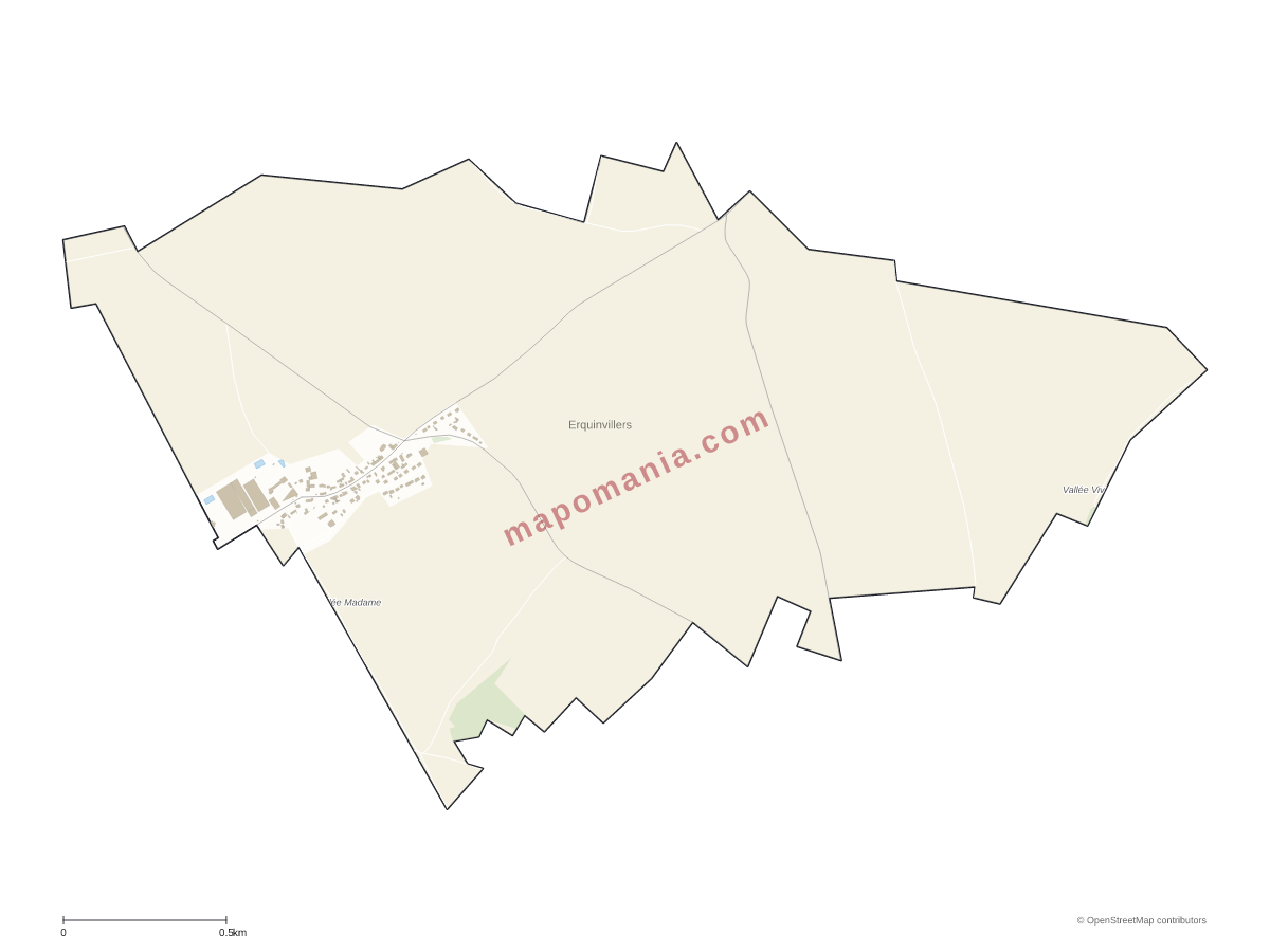 Carte de Erquinvillers à personnaliser