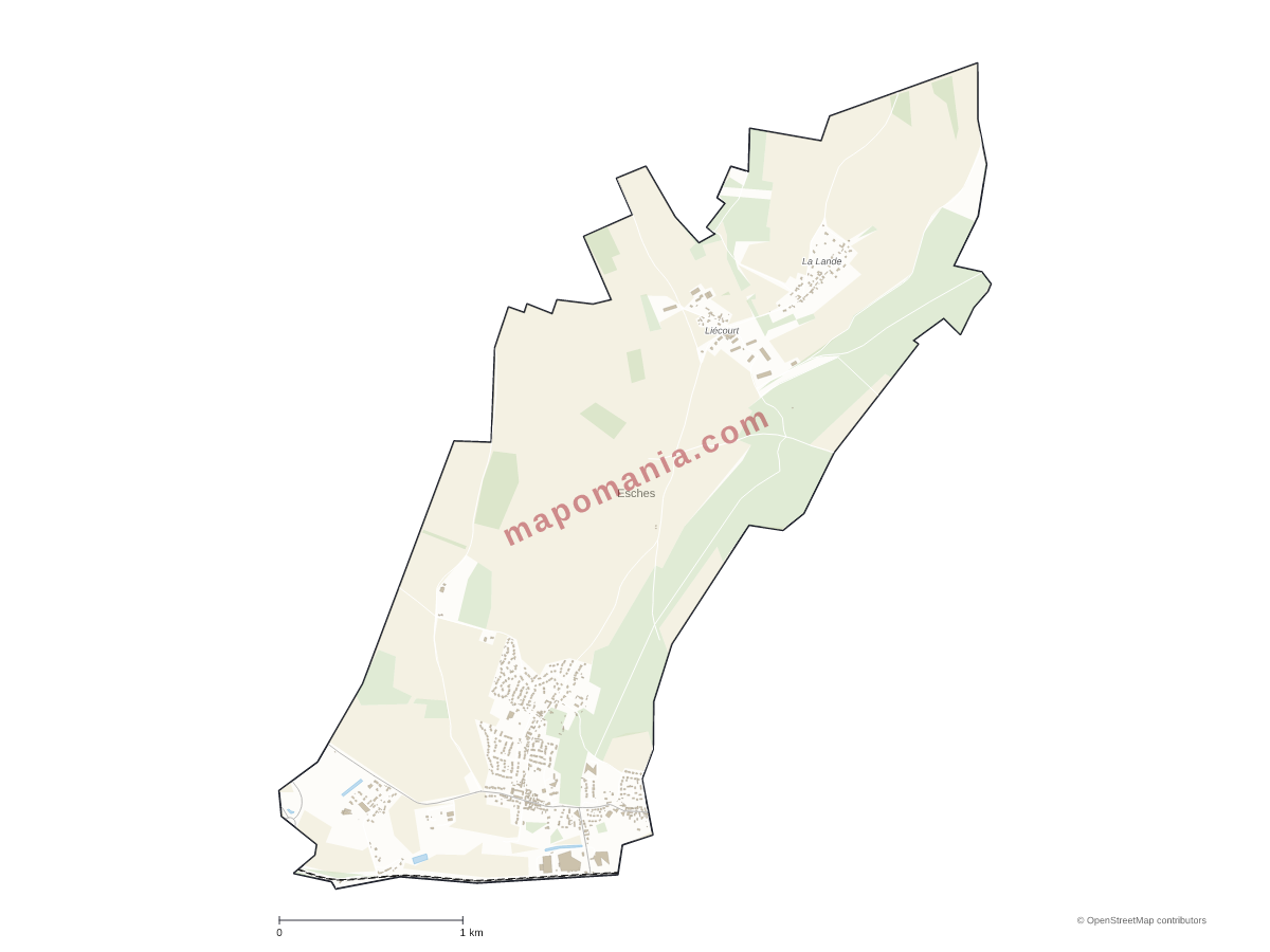 Carte de Esches à personnaliser