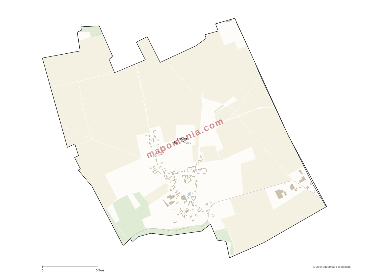 Carte de Escles-Saint-Pierre à personnaliser