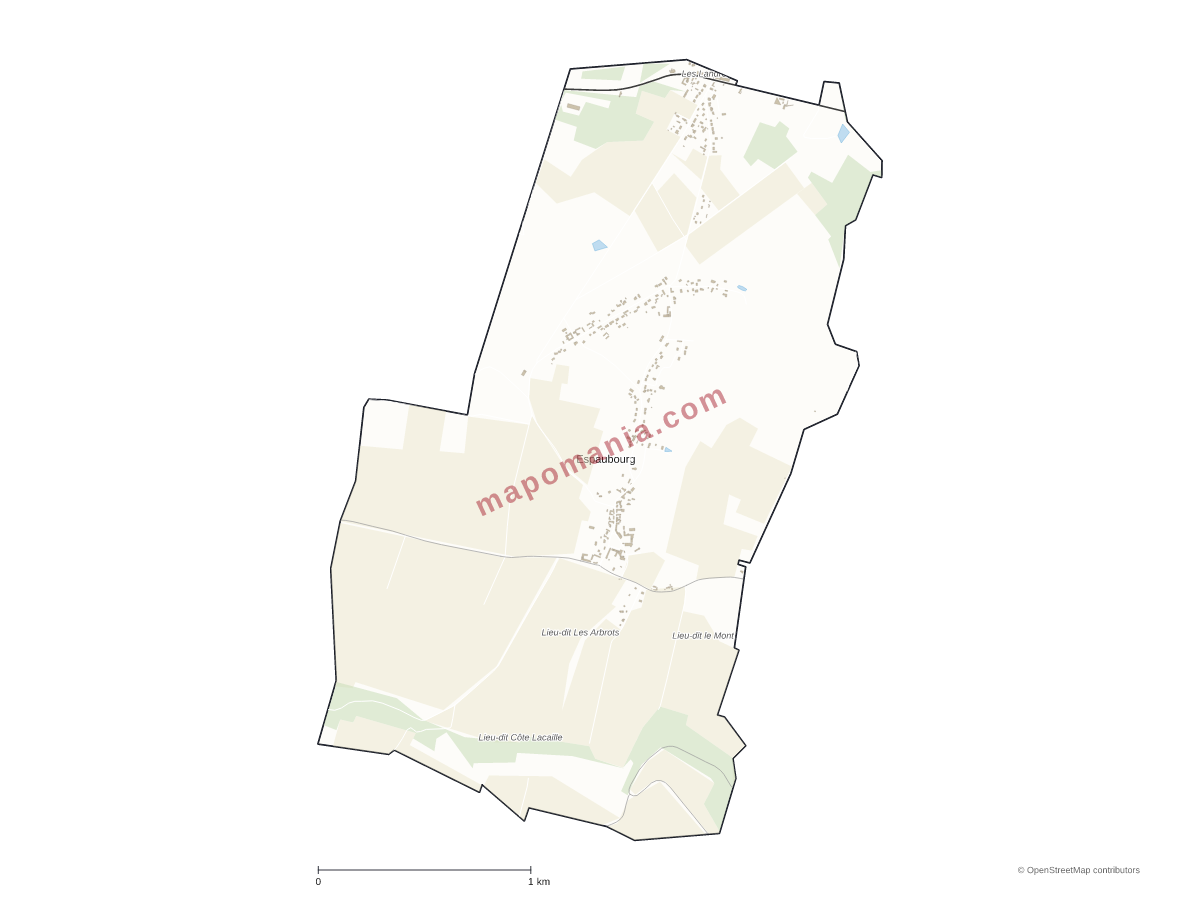 Carte de Espaubourg à personnaliser