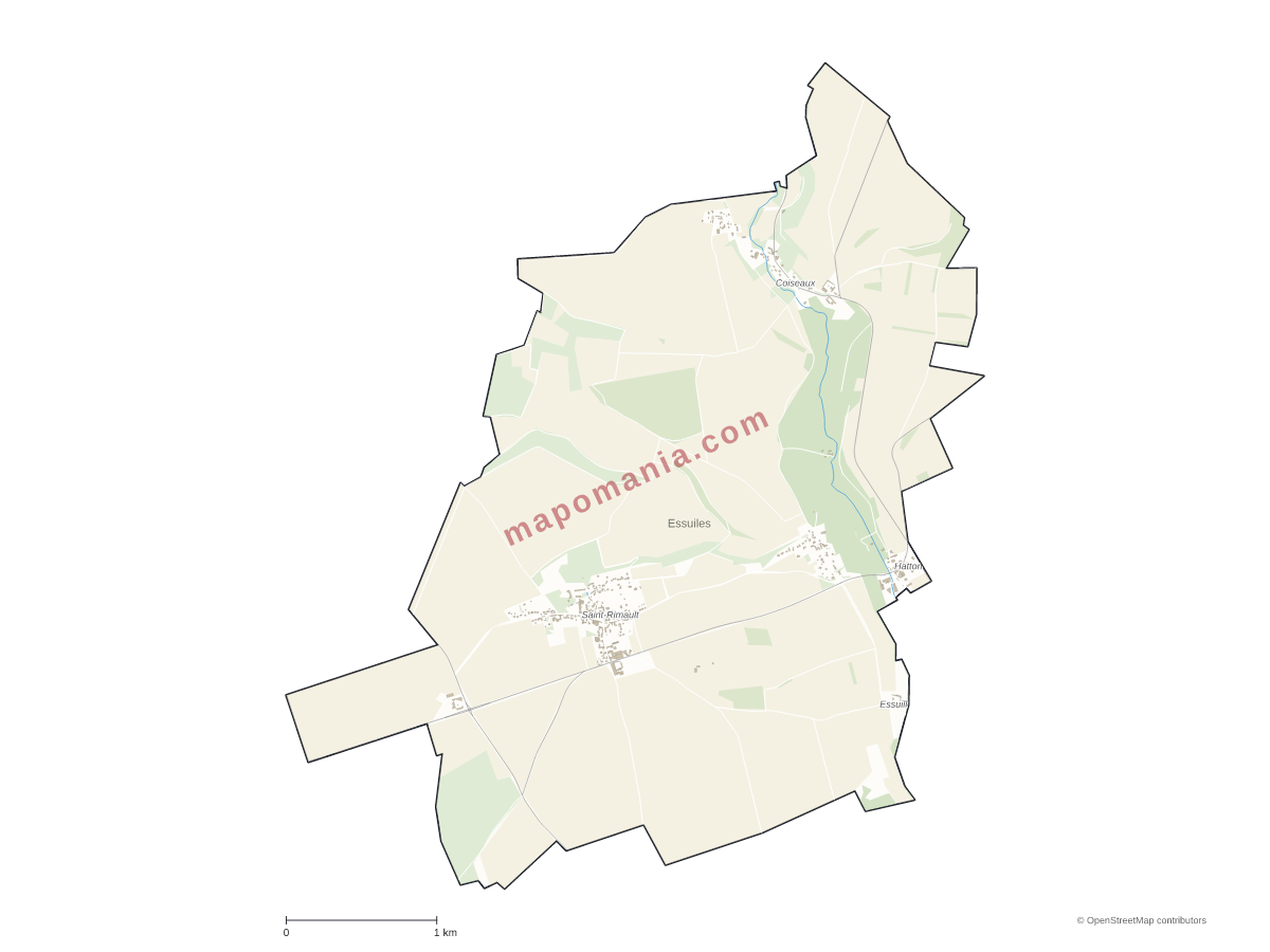 Carte de Essuiles à personnaliser