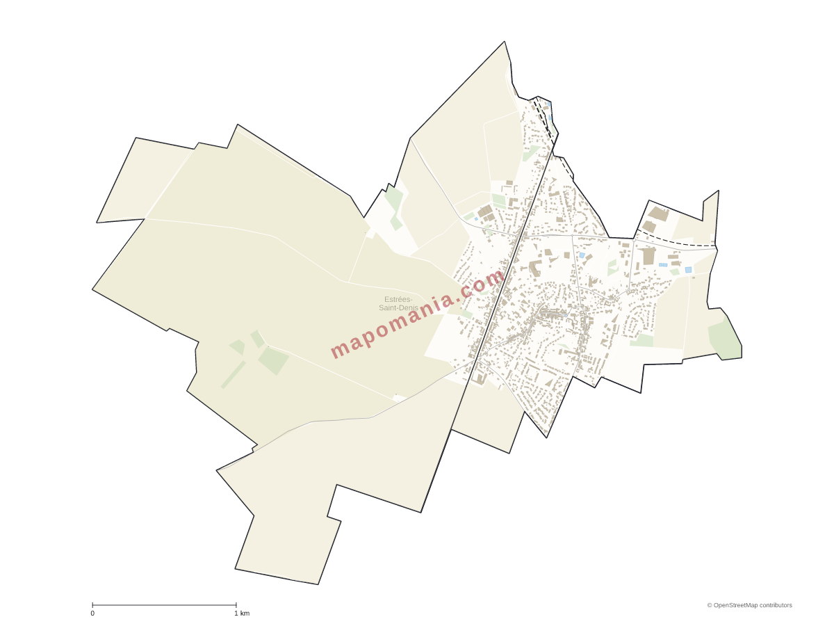 Carte de Estrées-Saint-Denis à personnaliser