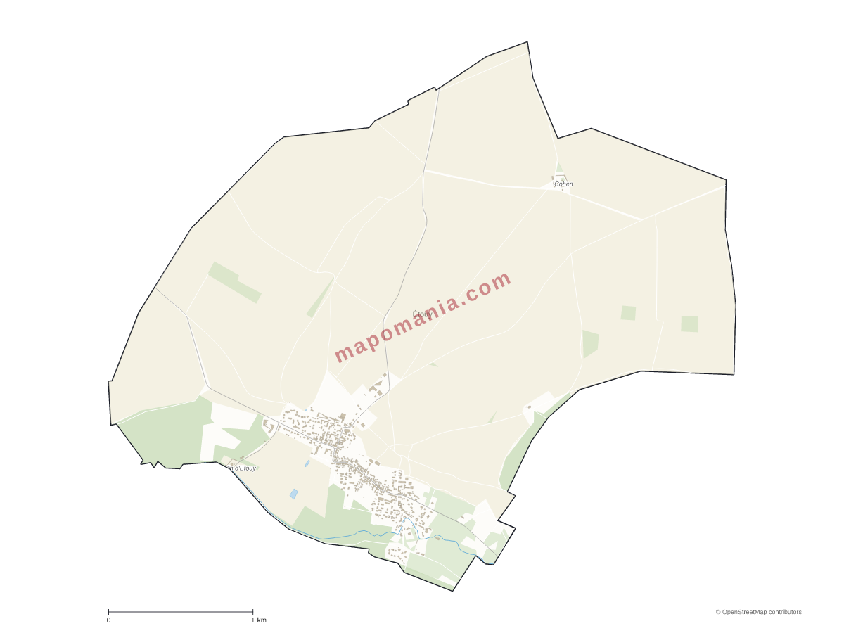 Carte de Étouy à personnaliser