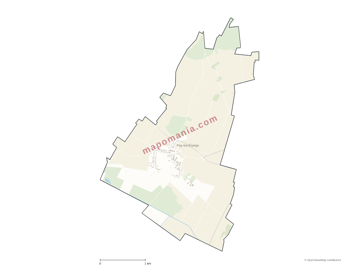 Carte de Fay-les-Étangs à personnaliser